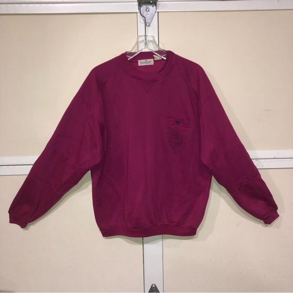 #1049 Bonjour, vintage sweatshirt Upper front pocket large - Picture 1 of 6
